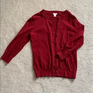 JCrew “The Clare” Red Cardigan Size S